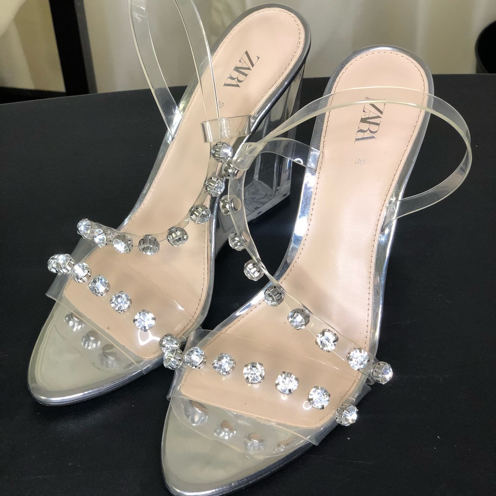 Zara Acrylic Wedged Sandal